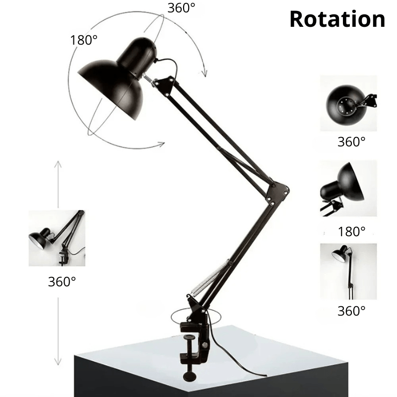 Lampe de bureau LED noire