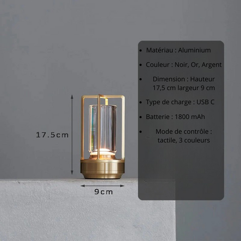 Lampe de table LED cristal