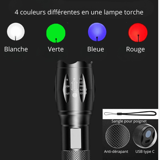 Lampe torche LED multicolore
