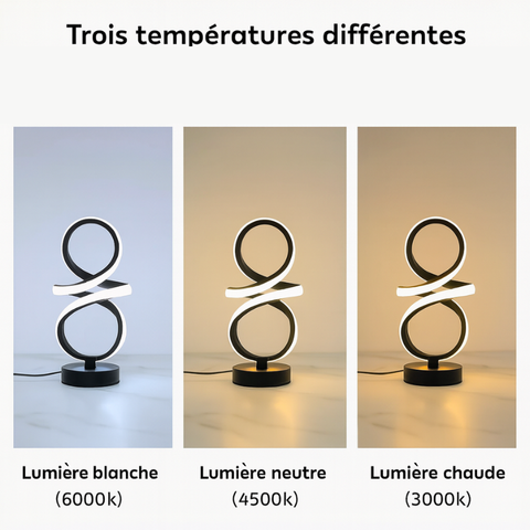 Lampe de chevet LED spirale