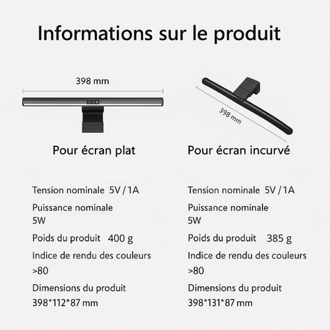 Lampe LED bureau incurvé