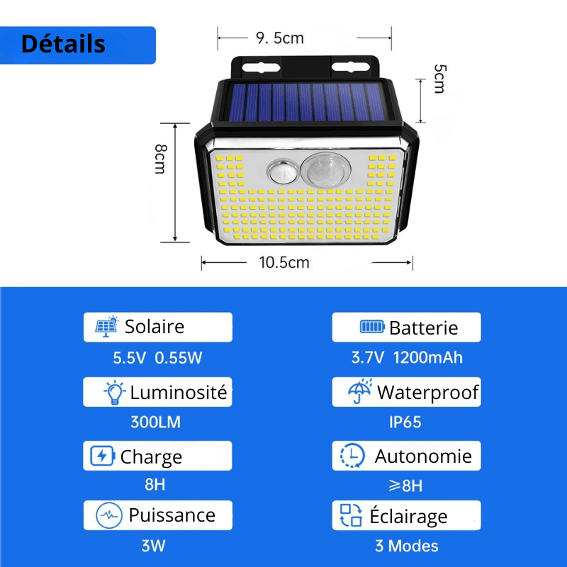 Lampe LED extérieure détecteur de mouvement