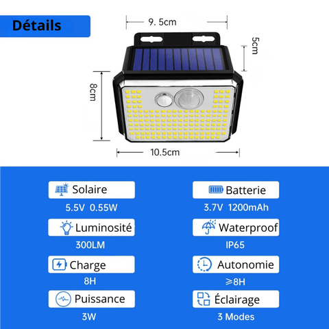 Lampe LED extérieure détecteur de mouvement