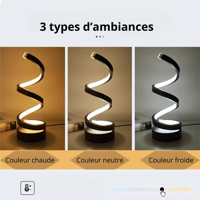 Lampe de table LED spirale