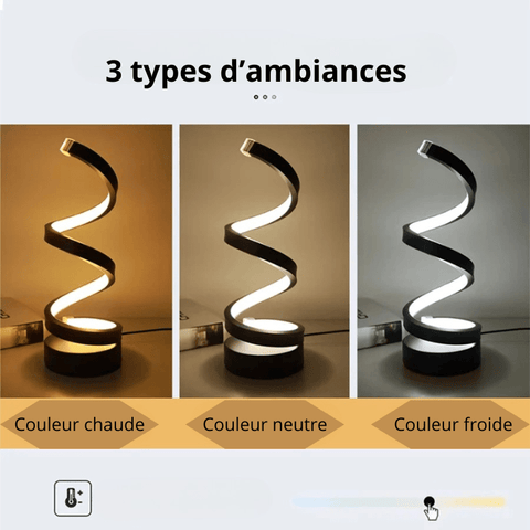 Lampe de table LED spirale