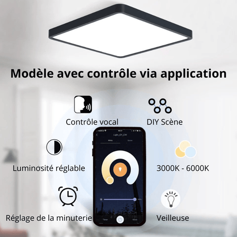 Lampe LED carré pour plafond